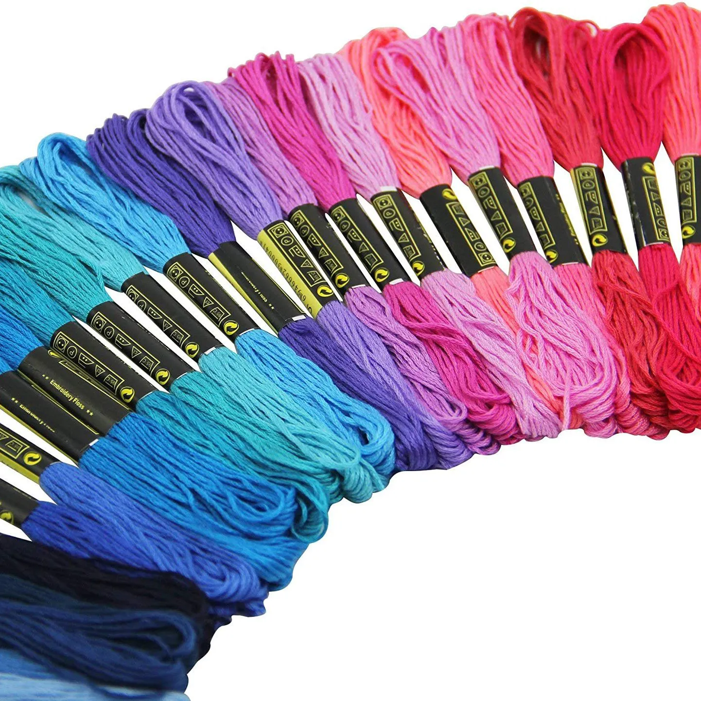 100-Pack: ATDAWN Rainbow Color Embroidery, Cross Stitch Threads
