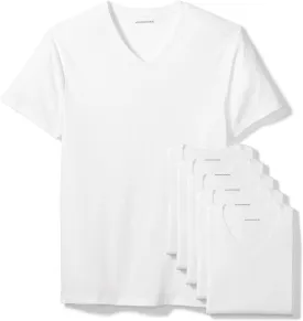 Amazon Essentials Men's V-Neck Undershirt, Breathable, Cotton, Pack of 6