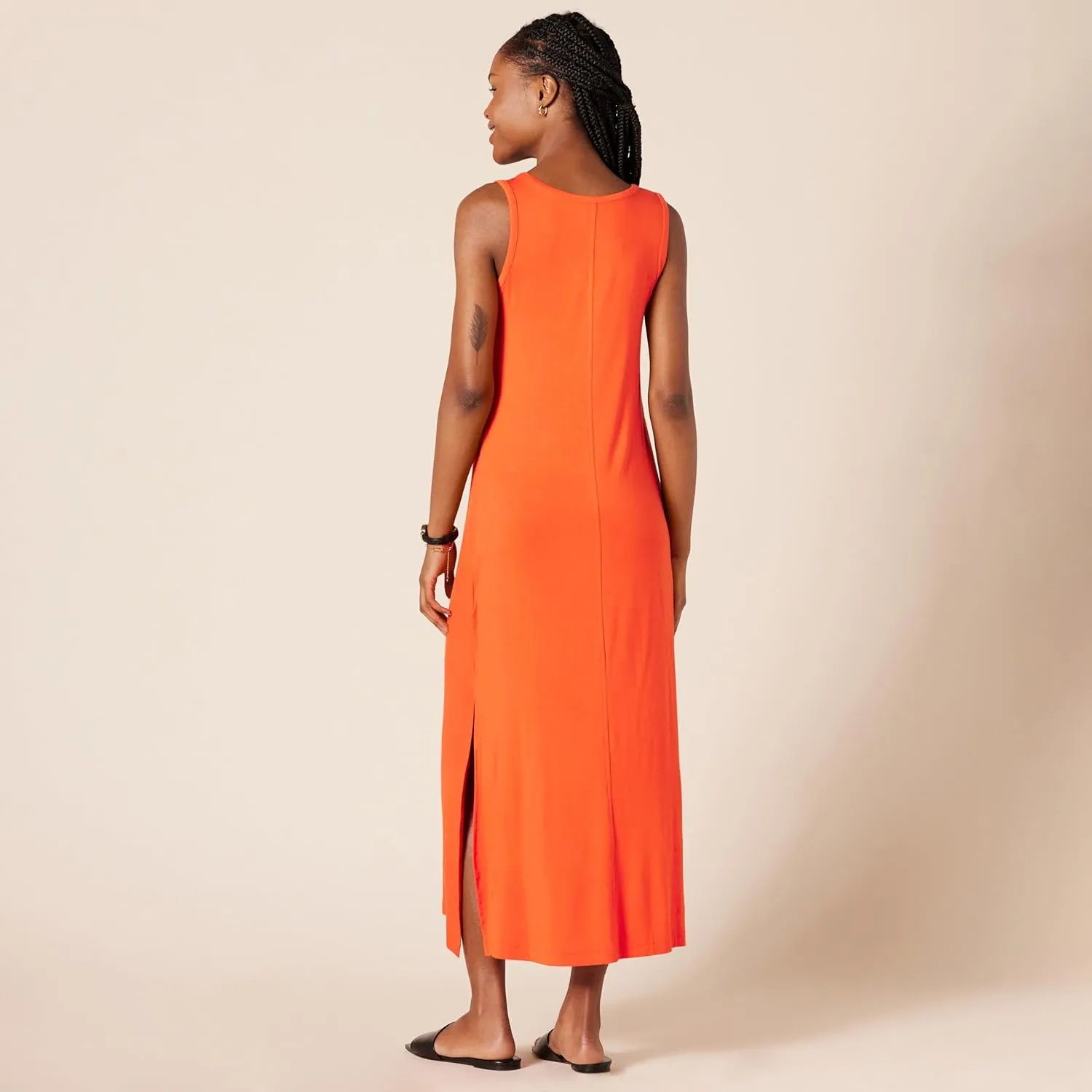 Amazon Essentials Women's Jersey V-Neck Tank Maxi Length Dress