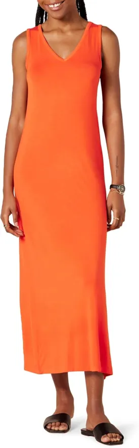 Amazon Essentials Women's Jersey V-Neck Tank Maxi Length Dress