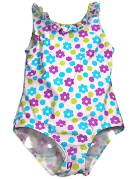 Baby Bunz - Little Girls 1 Piece Flower Swimsuit