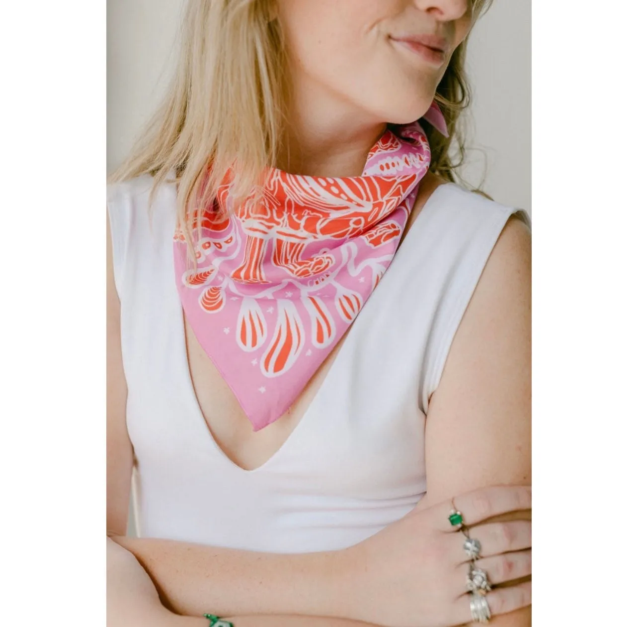 bandanna and artist design pink and red