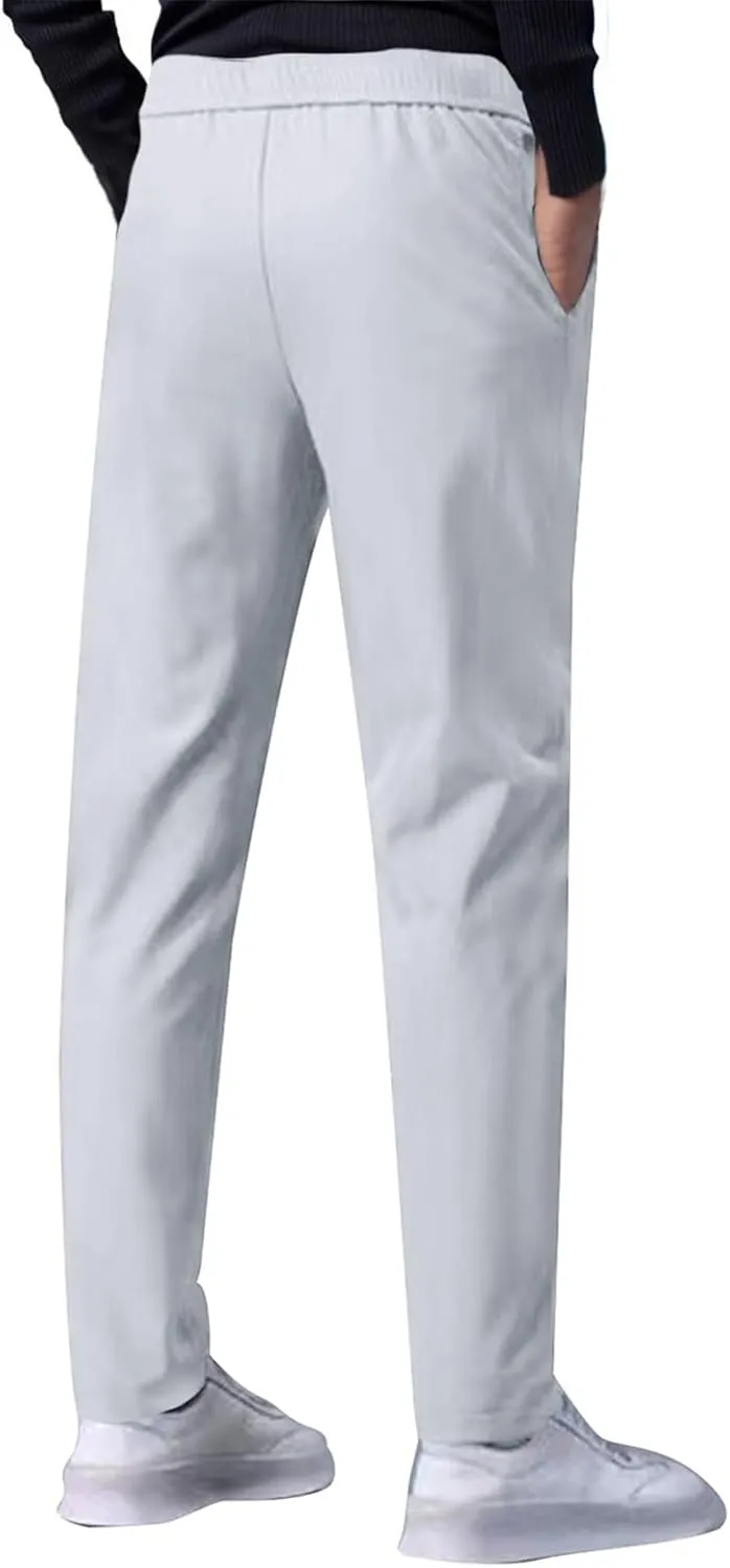 Bevawear Glide Pants Mens Slim Fit Breathable Quick Dry Pants Pull-On Elastic Waist Athletic Joggers with Pockets