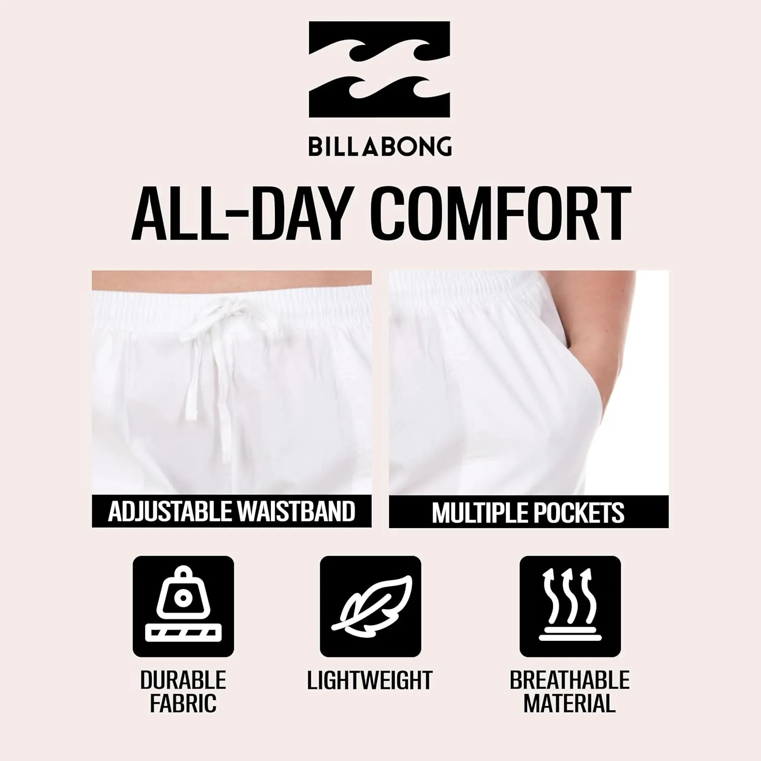 Billabong Plus Size Beach Pants - Womens Loose Fit High Waisted Summer Pants