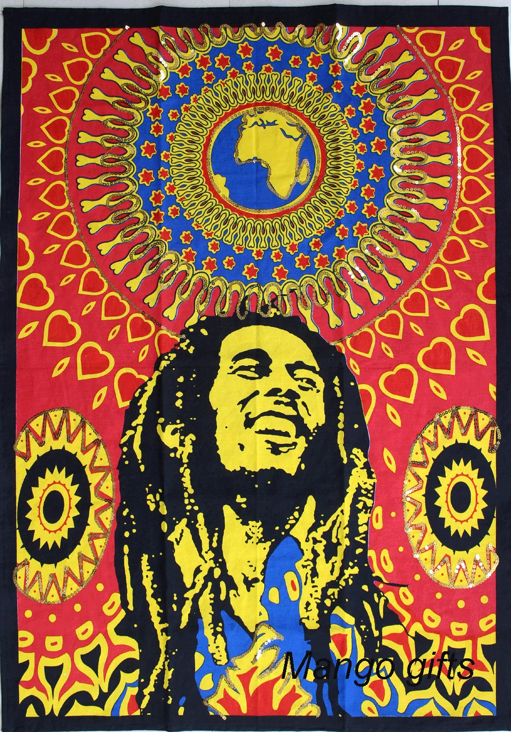 Bob Marley Poster Cloth Wall Hanging Tapestry One Love Hippy Hippie Hendrix Wall Hanging 30 x 40 Inches