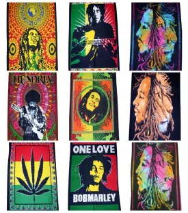 Bob Marley Poster Cloth Wall Hanging Tapestry One Love Hippy Hippie Hendrix Wall Hanging 30 x 40 Inches