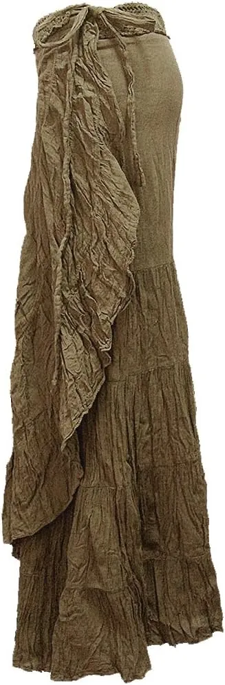 Coconutwoww Women's Crochet Waist Ruffle Wrap Around Long Skirt