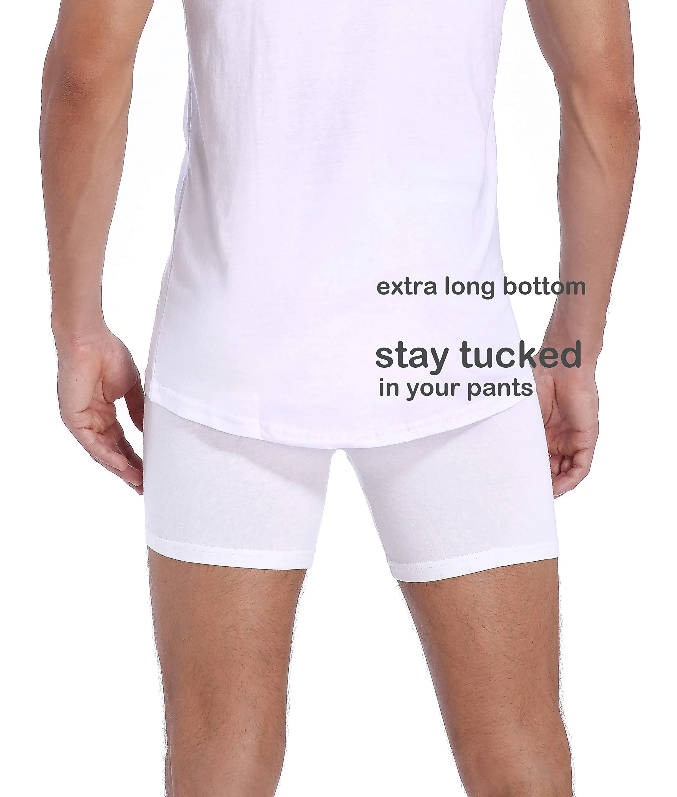 Comfneat Men's 6-Pack Pure Cotton Undershirts Comfortable Crew Neck T-Shirts