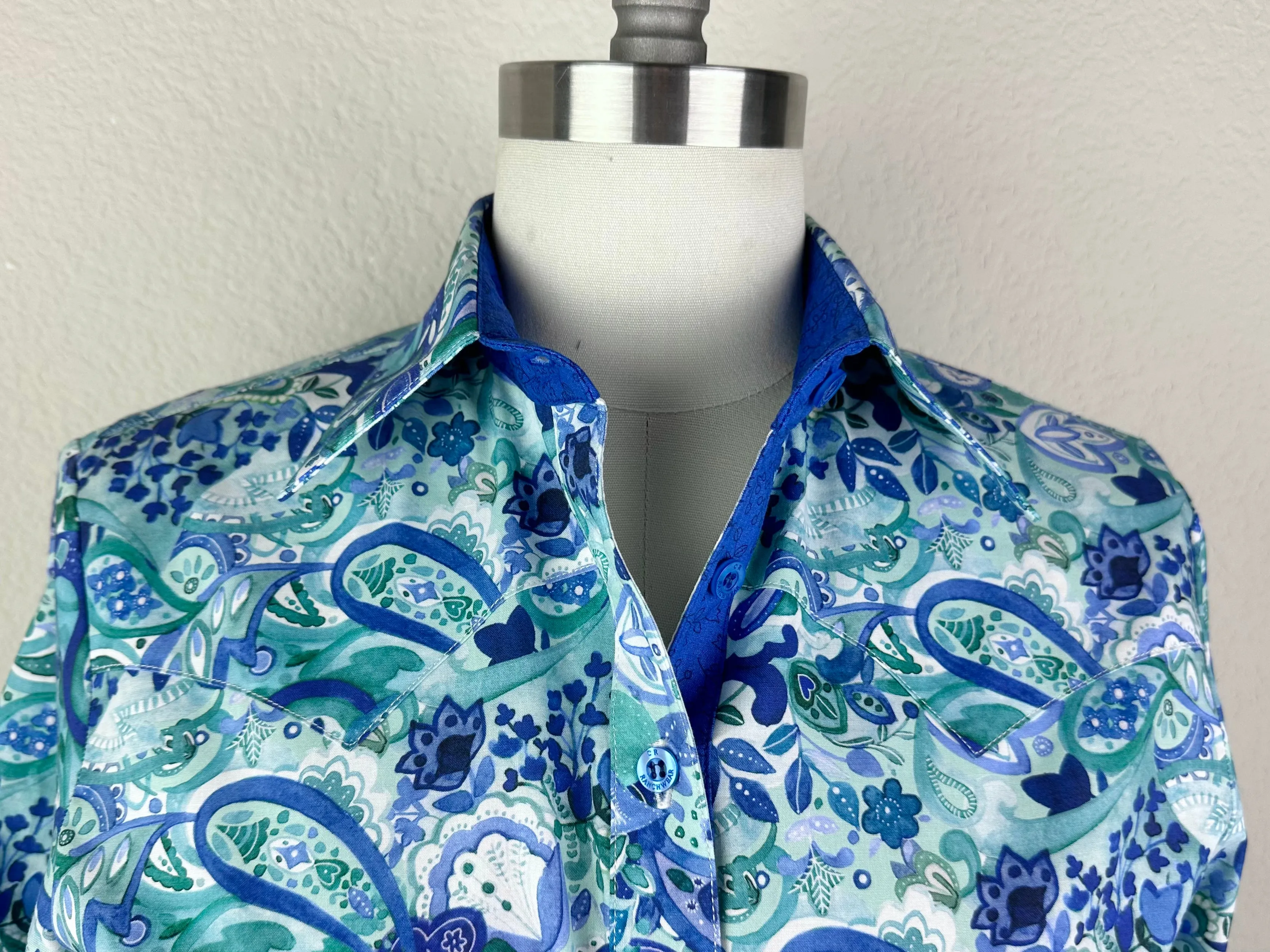 CR Western Pro Aqua Paisley Paradise-FINAL SALE