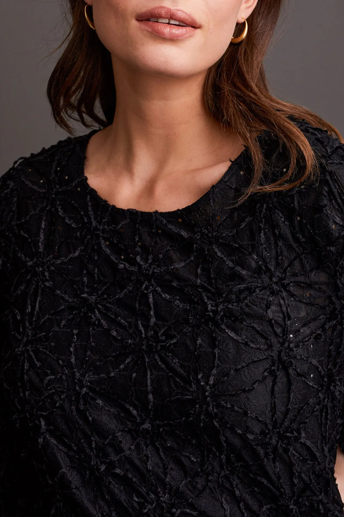 Crewneck Top with Integrated Cami