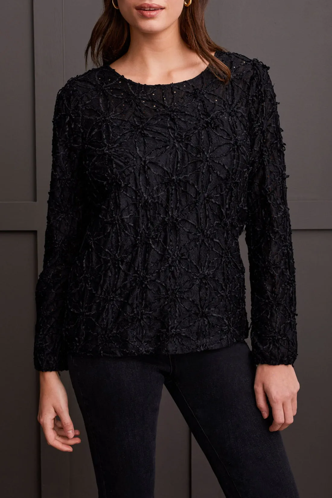 Crewneck Top with Integrated Cami