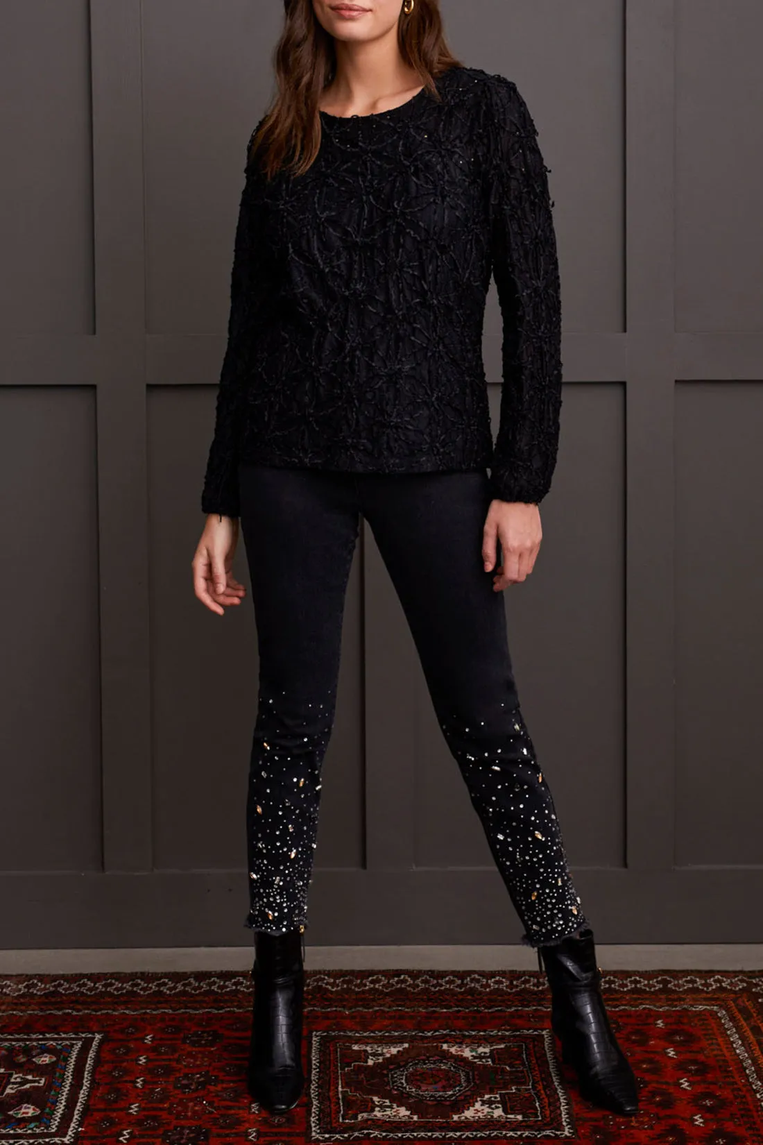 Crewneck Top with Integrated Cami
