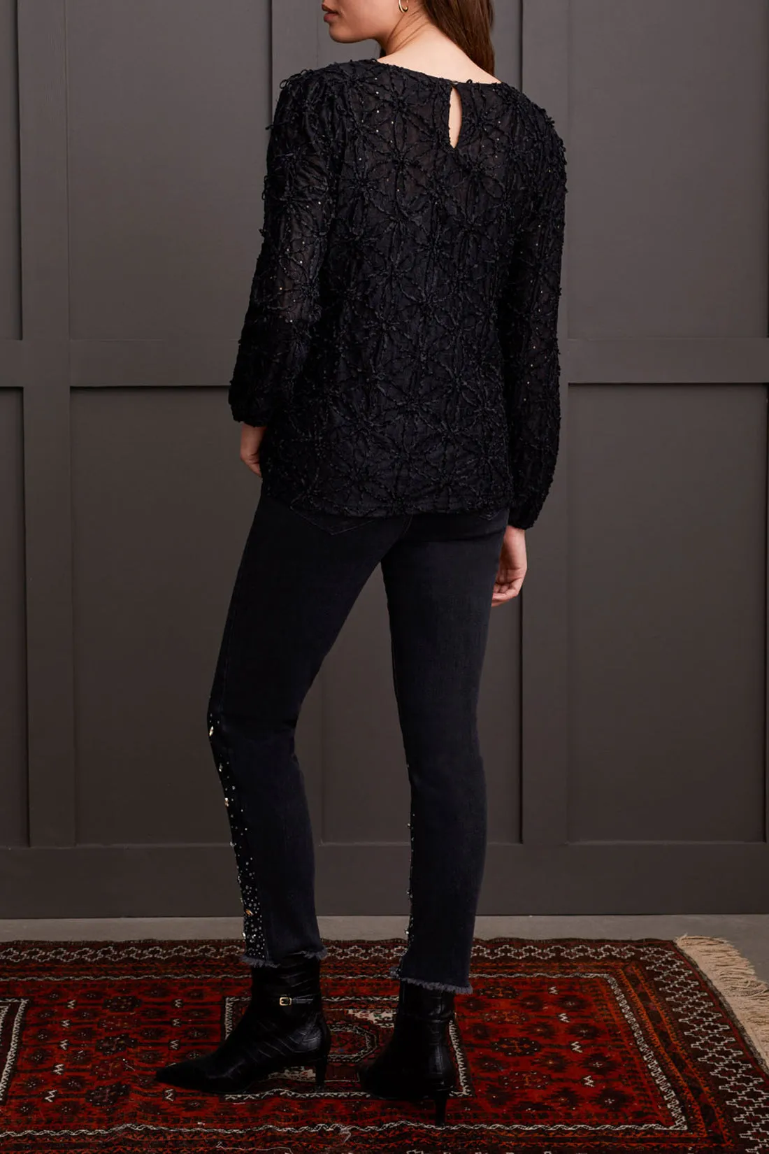 Crewneck Top with Integrated Cami