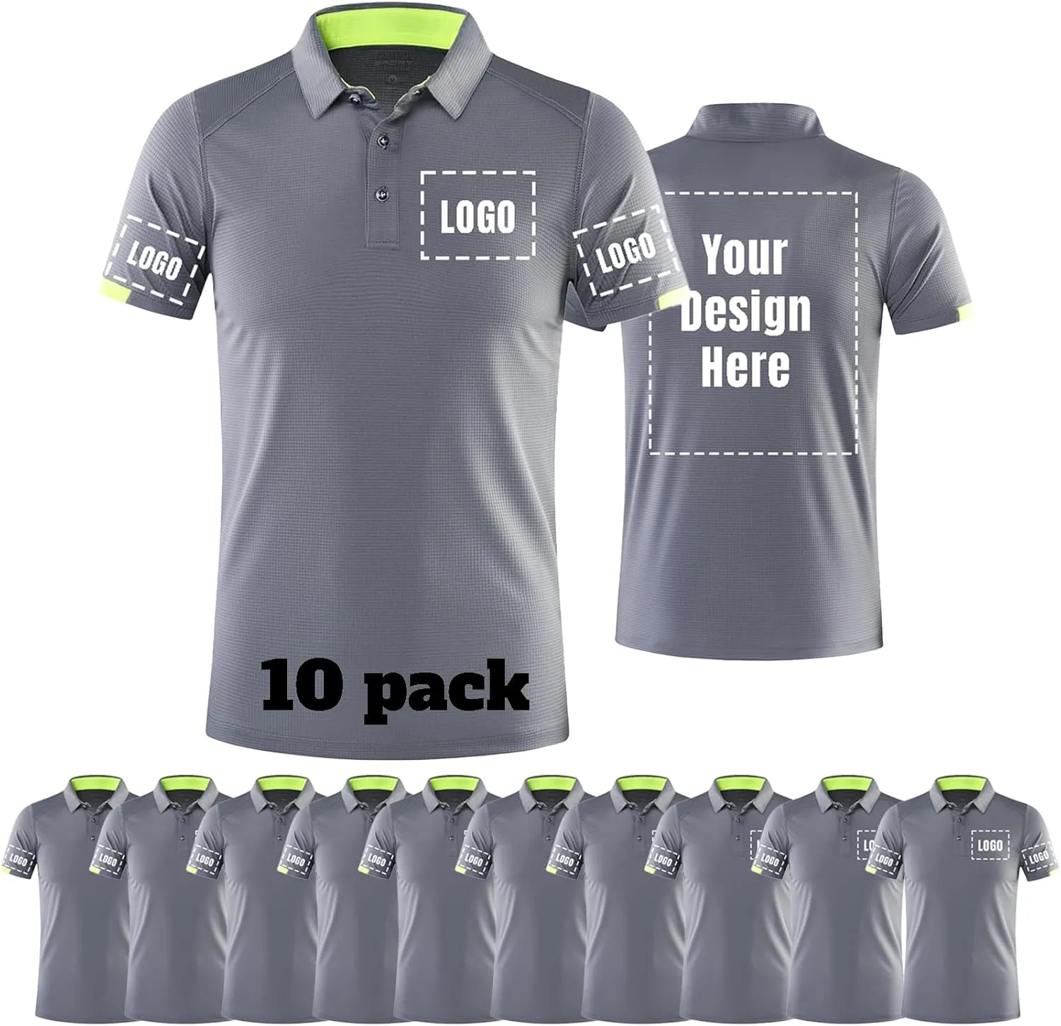 Custom Polo Shirts for Men Women Print Your Design Personalized T-Shirt with Logo Text Photo Short Sleeves