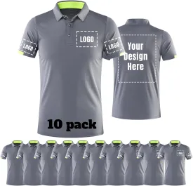 Custom Polo Shirts for Men Women Print Your Design Personalized T-Shirt with Logo Text Photo Short Sleeves