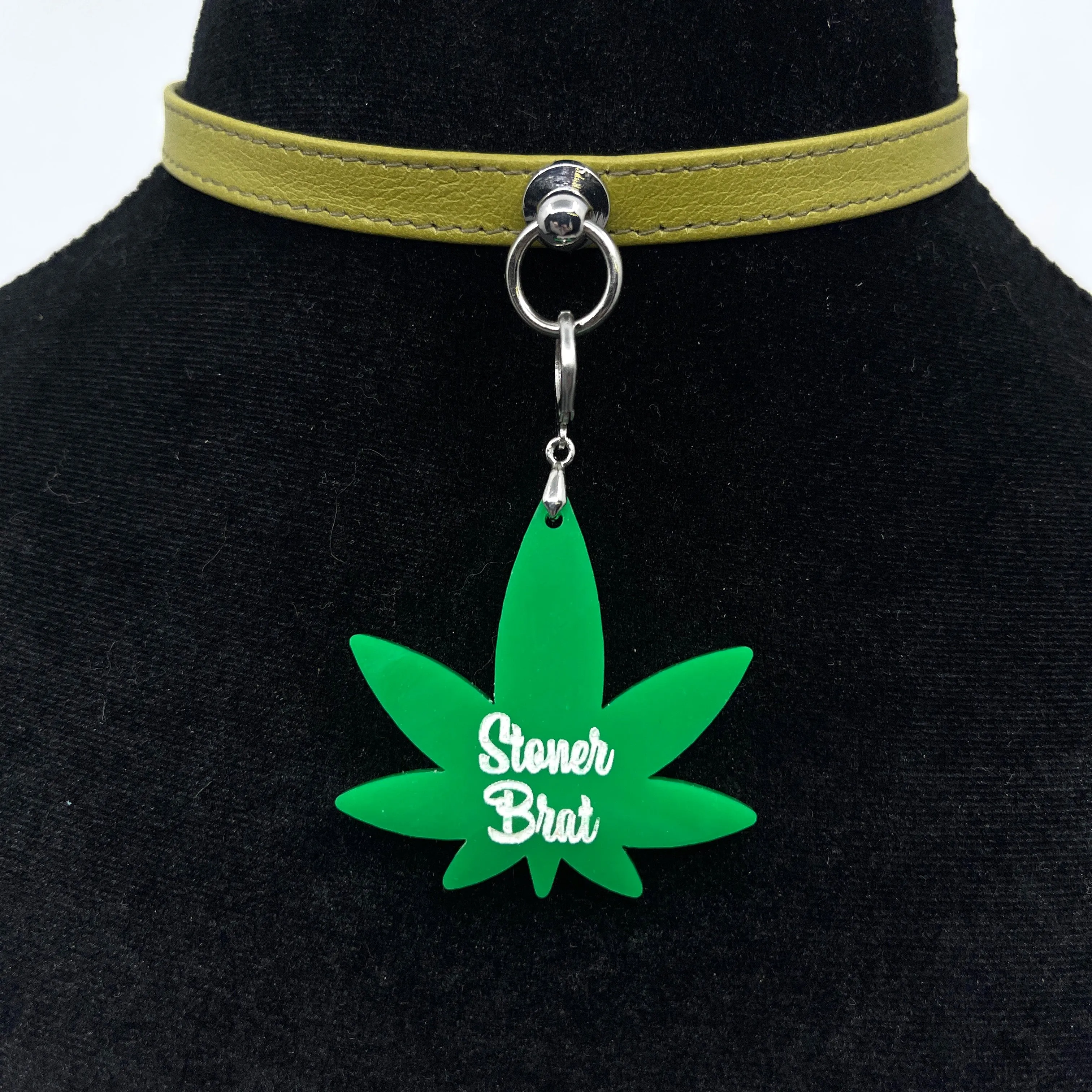 Design Your Own Acrylic Collar Tag - Weed Leaf
