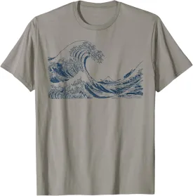 Famous Vintage Art: Great Ocean Wave Hokusai Special Design T-Shirt
