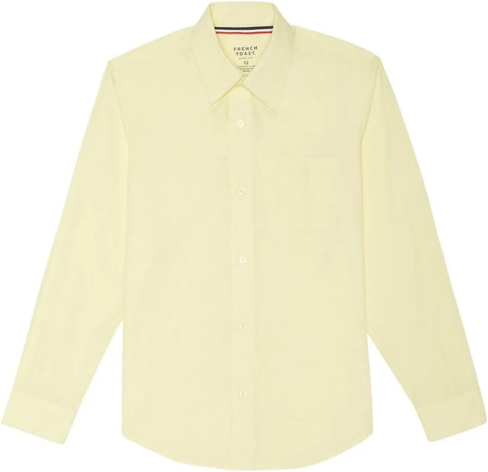 French Toast Boys' Expandable Collar Button Down Dress Shirt with Long Sleeves (Standard & Husky)