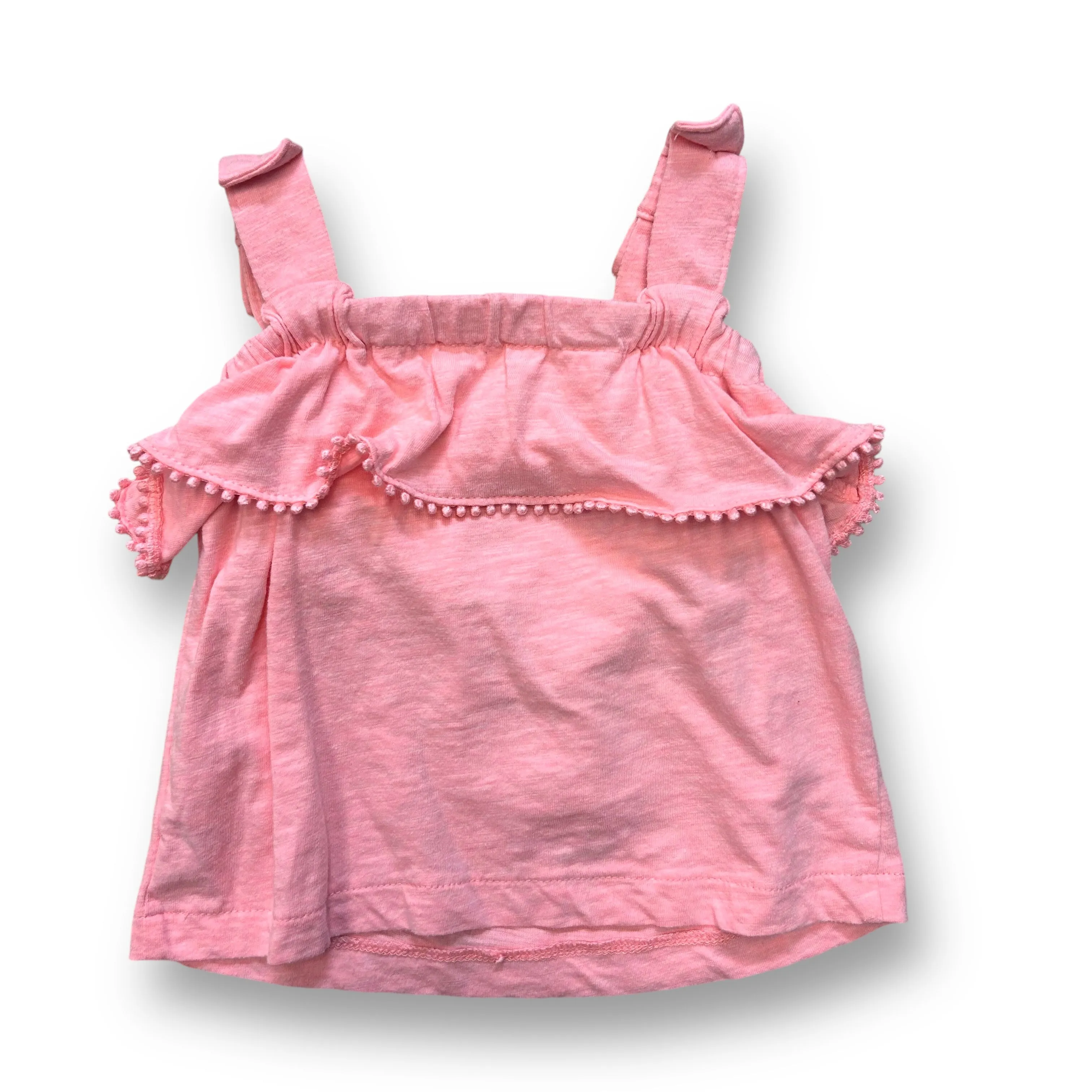 Girls Carter's Size 12 Months Pink Ruffle Tank Top