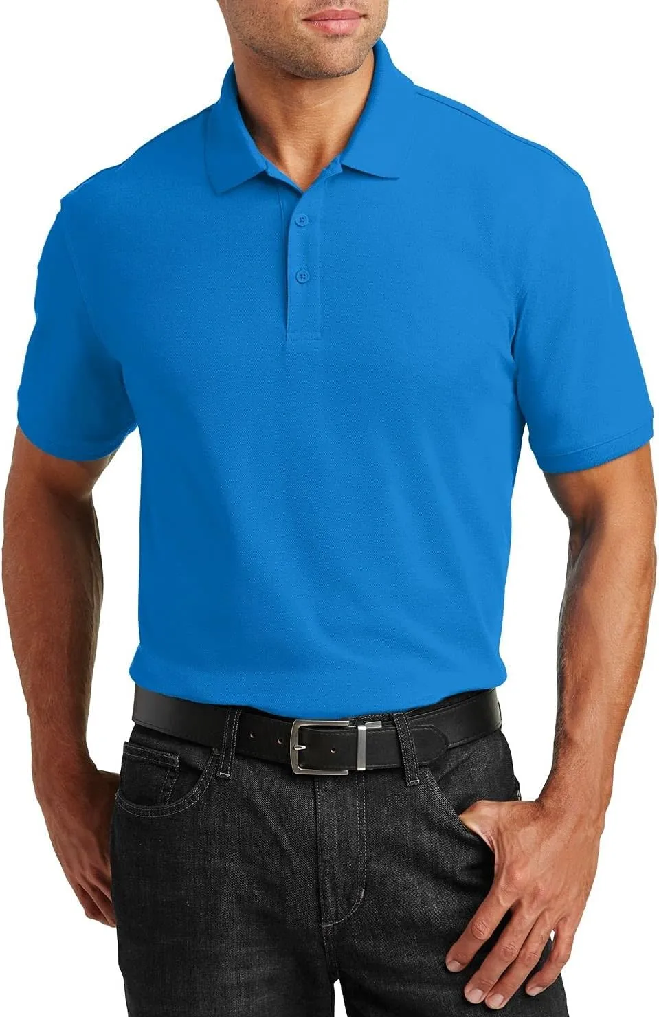 JustBlanks Men Polo Shirts Pique Polo Shirts for Men Short Sleeves 3 Button Performance Polo T Shirt