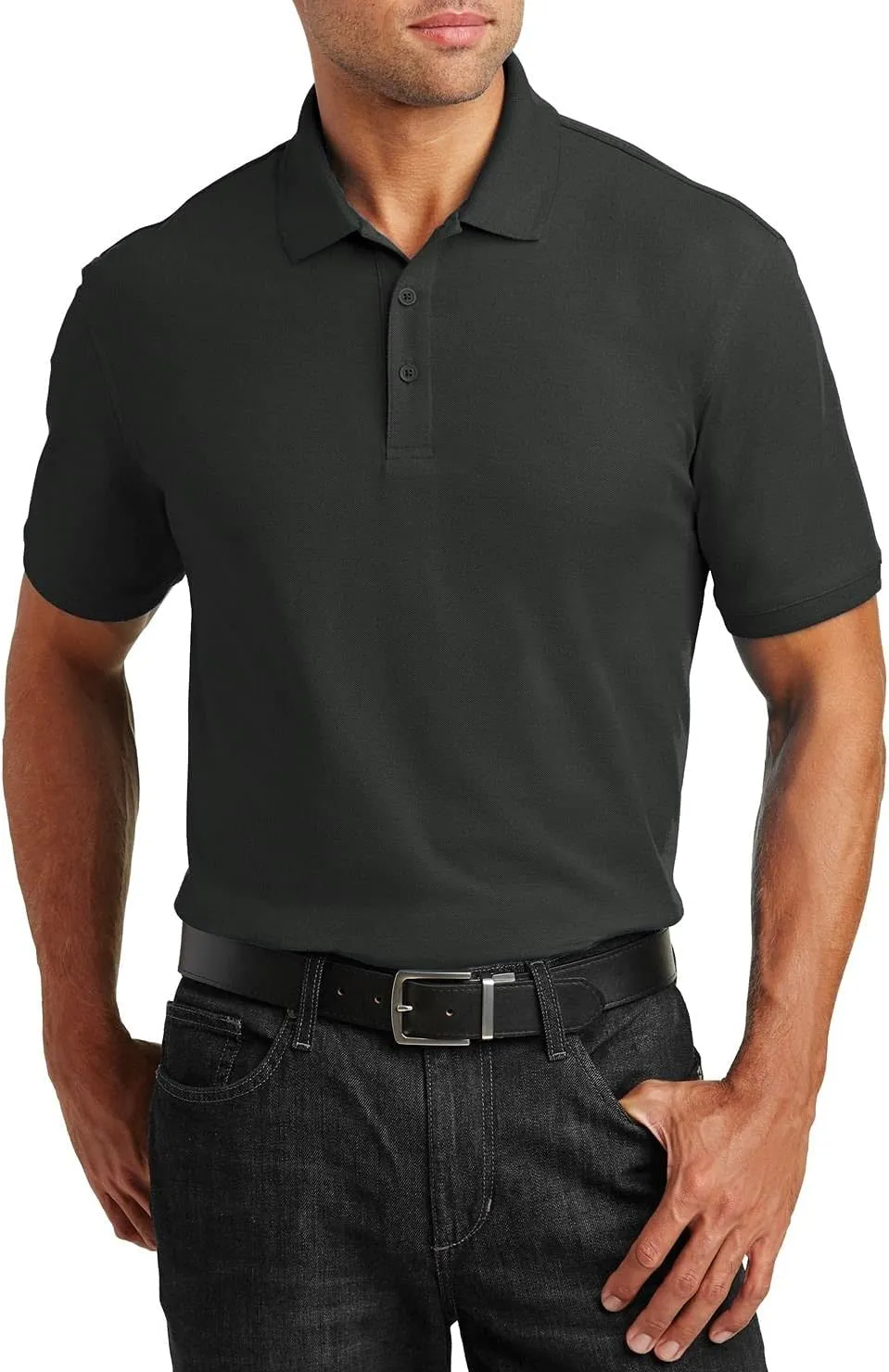 JustBlanks Men Polo Shirts Pique Polo Shirts for Men Short Sleeves 3 Button Performance Polo T Shirt