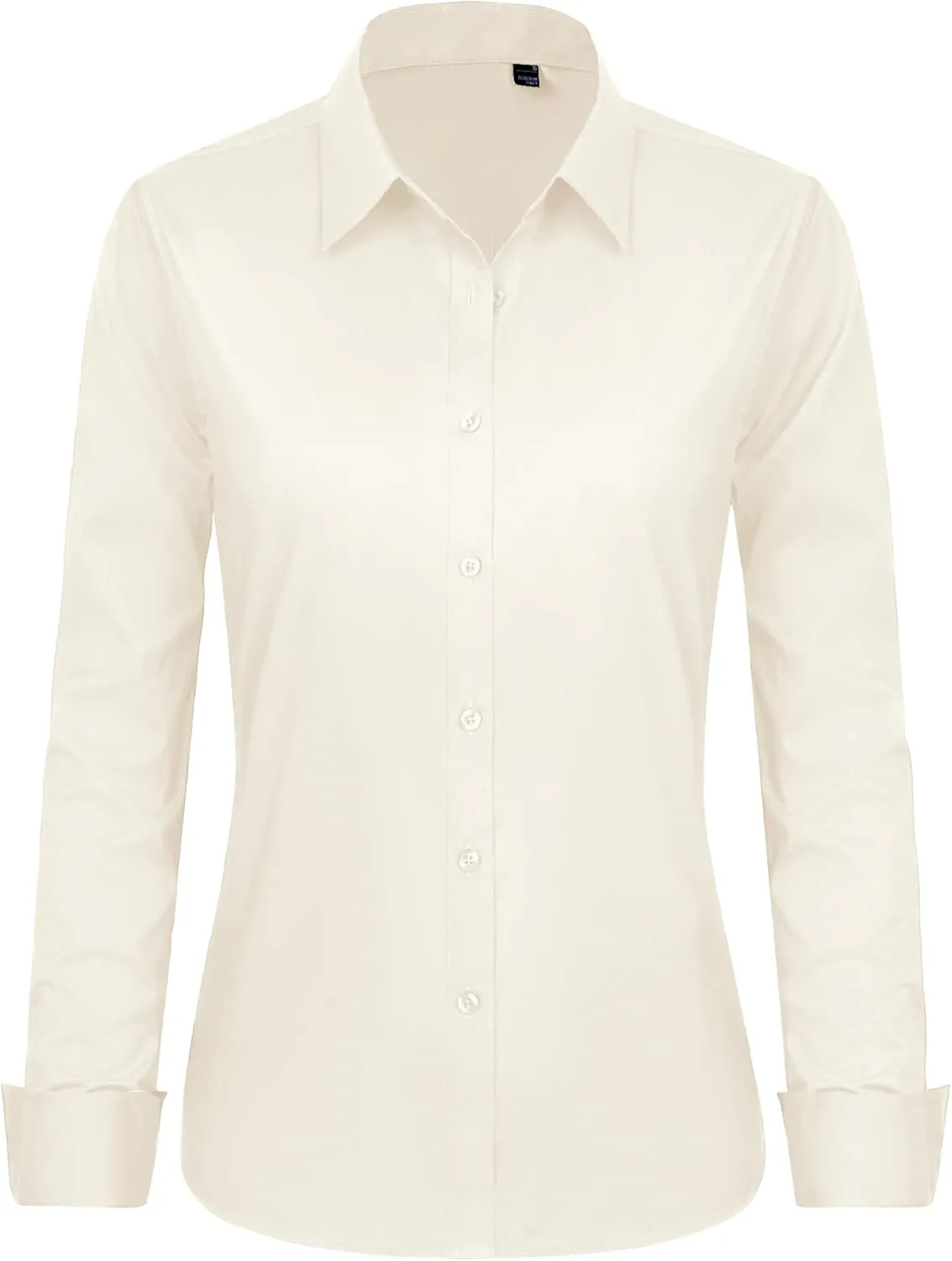 J.VER Womens Button Down Shirt Long Sleeve Dress Shirts Stretch Solid Work Blouse Collared Shirts for Business Office