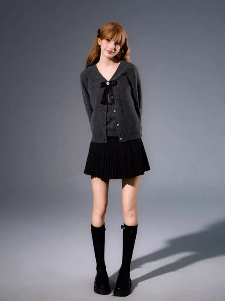 Knitted cardigan sweater camisole undershirt two-piece suit【s0000006506】