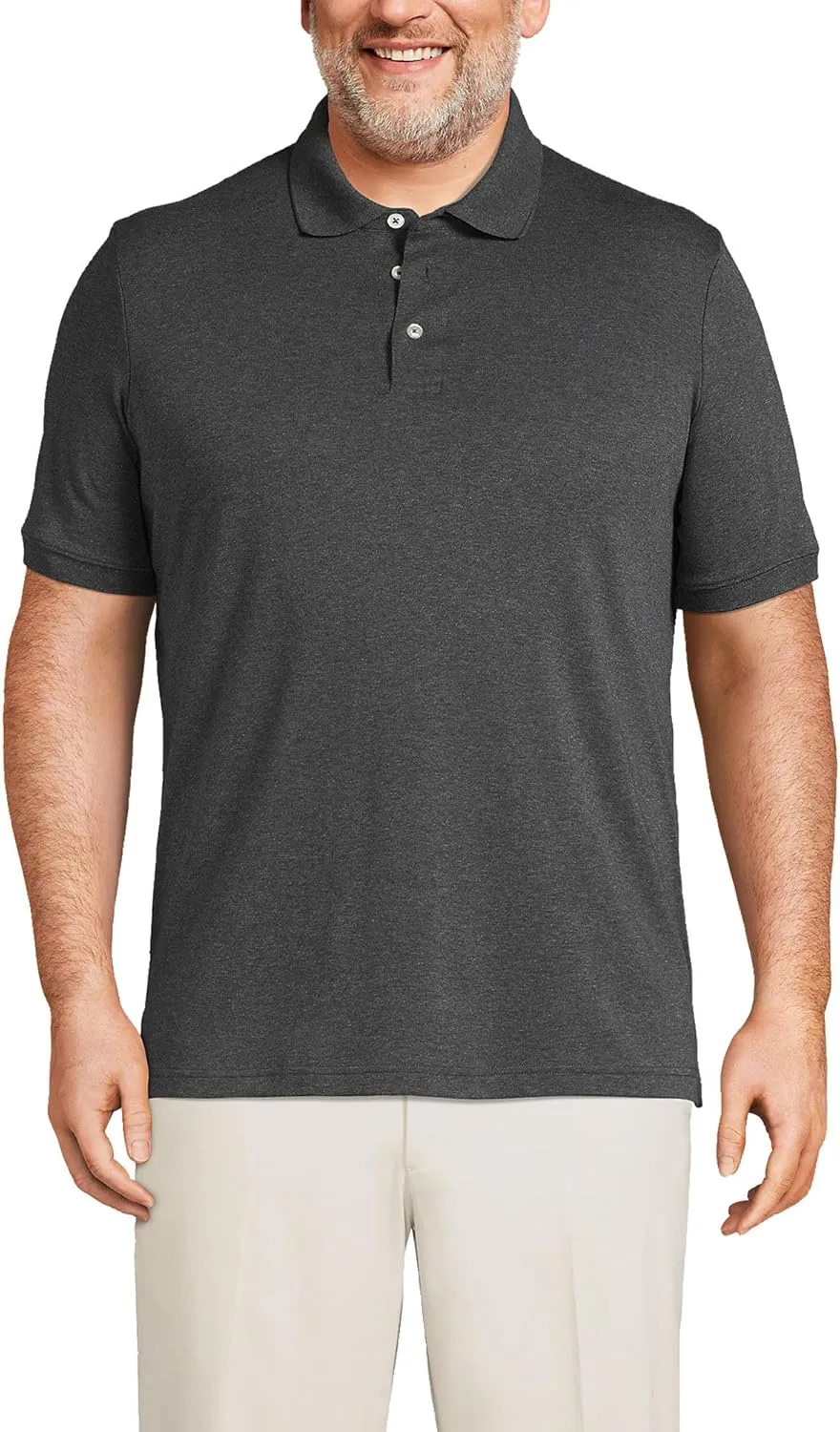 Lands' End Men's Short Sleeve American-Grown Supima Cotton Polo Shirt