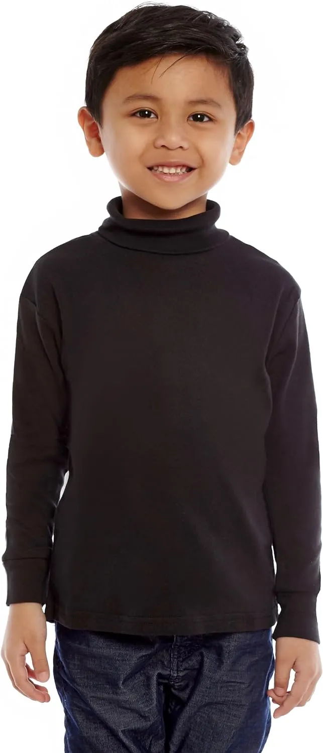 Leveret Girls Boys & Toddler Solid Turtleneck 100% Cotton Kids Shirt (2 Toddler-14 Years) Variety of Colors