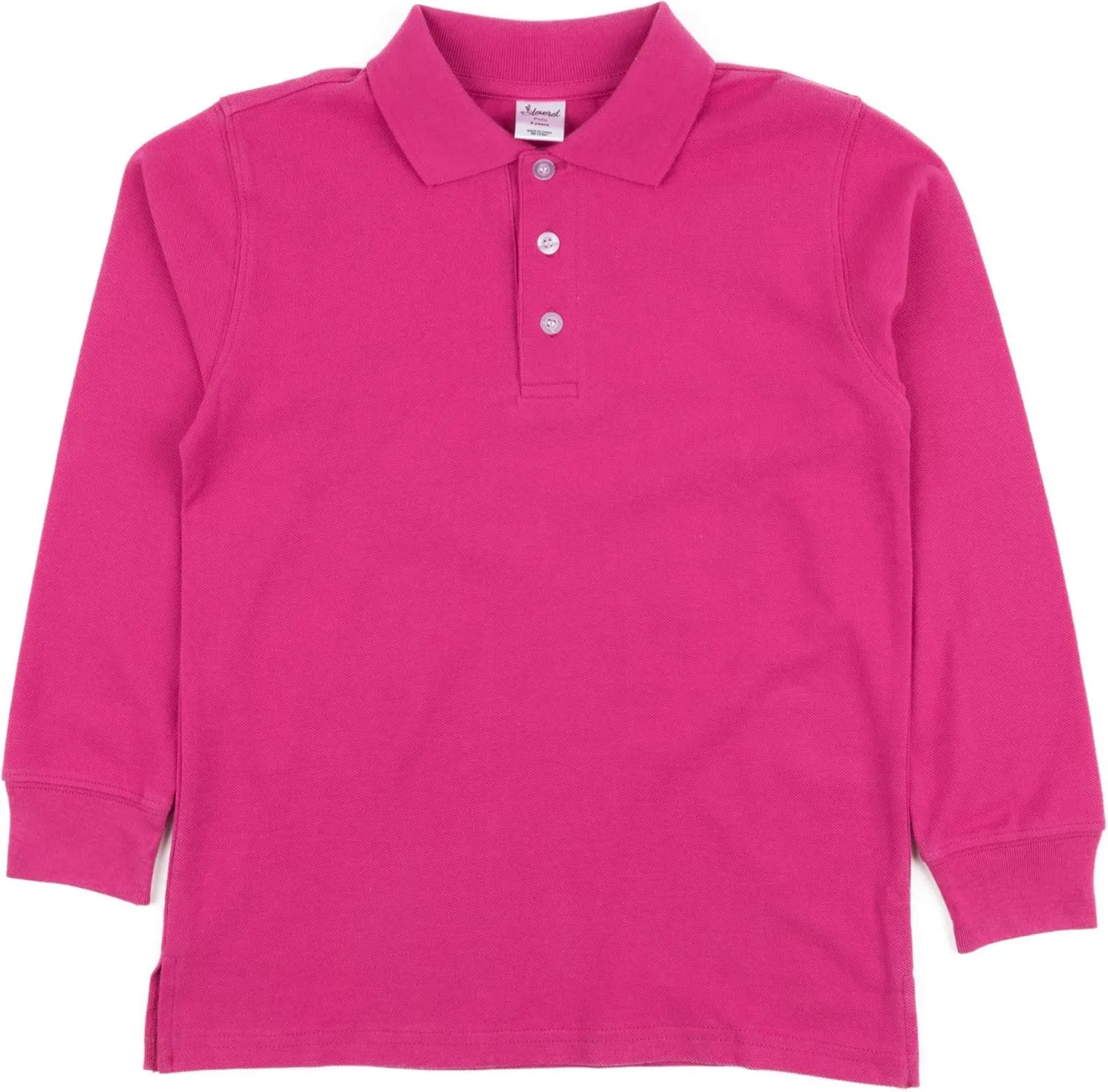 Leveret Kids & Toddler Boys Girls Long Sleeve 100% Cotton Uniform Polo Shirt Variety of Colors (Size 2-14 Years)