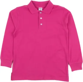 Leveret Kids & Toddler Boys Girls Long Sleeve 100% Cotton Uniform Polo Shirt Variety of Colors (Size 2-14 Years)