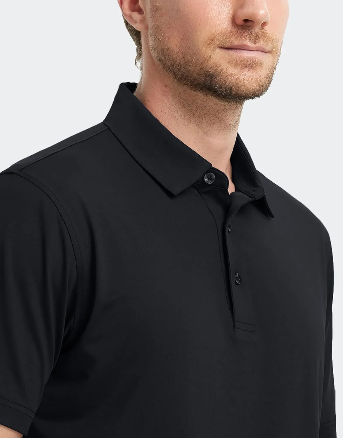 M MAELREG Golf Shirts for Men Dry Fit Moisture Wicking Performance Solid Collared Casual Mens Polo Shirts Short Sleeve