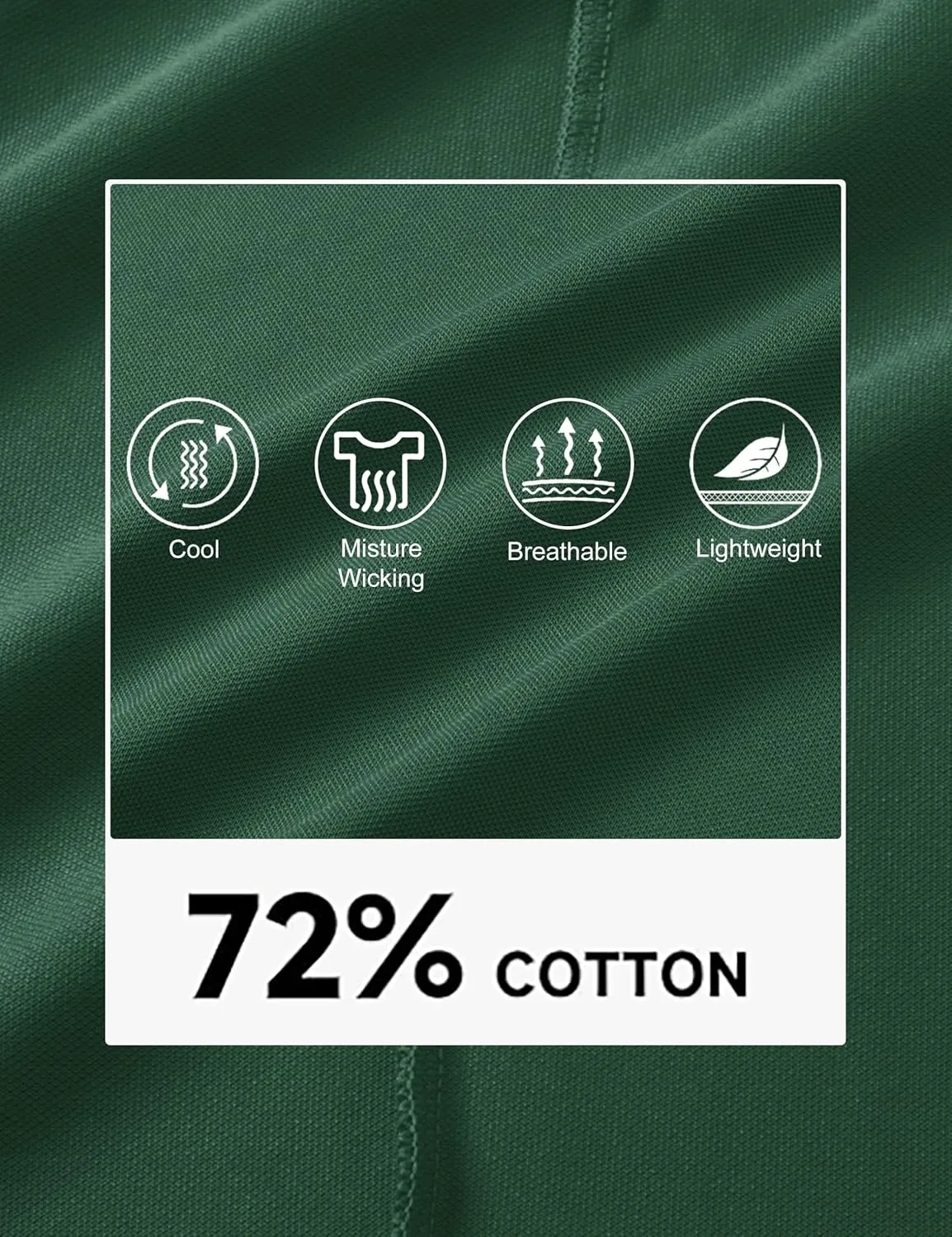 MAGCOMSEN Mens Polo Shirts with Pocket Cotton Pique Short Sleeve Collared Shirt Moisture Wicking Golf Shirts 3-Button Shirts