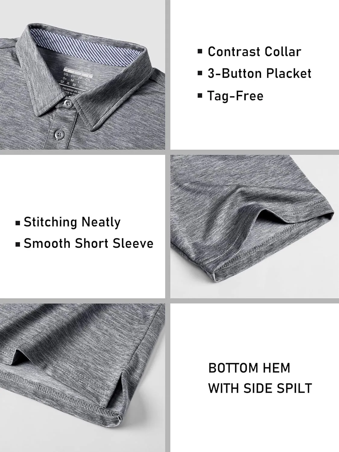 MAGCOMSEN Men's Short Sleeve Polo Golf Shirts 3-Button Moisture Wicking Athletic T-Shirts Casual Collared Shirt