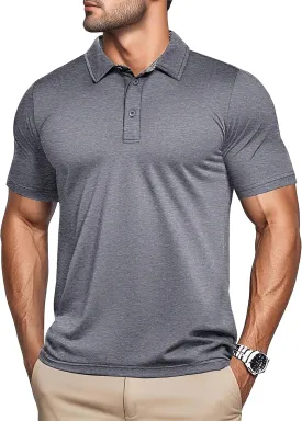 MAGCOMSEN Men's Short Sleeve Polo Golf Shirts 3-Button Moisture Wicking Athletic T-Shirts Casual Collared Shirt