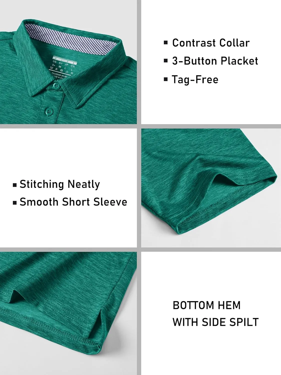 MAGCOMSEN Men's Short Sleeve Polo Golf Shirts 3-Button Moisture Wicking Athletic T-Shirts Casual Collared Shirt