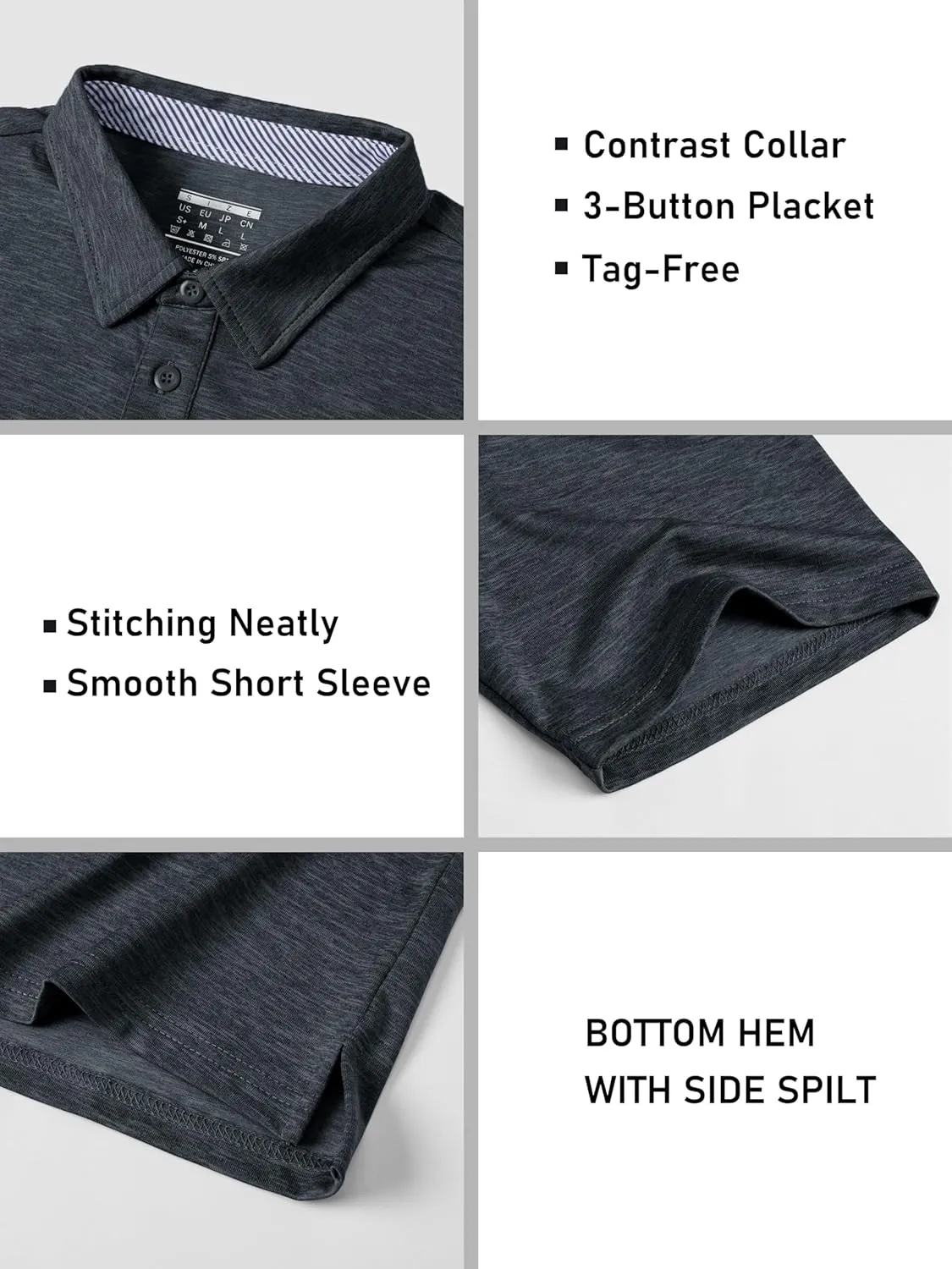 MAGCOMSEN Men's Short Sleeve Polo Golf Shirts 3-Button Moisture Wicking Athletic T-Shirts Casual Collared Shirt