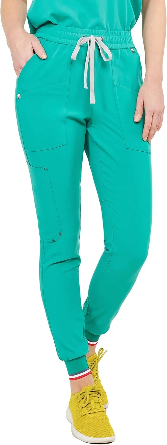 Mediclo Women's Medical Scrub Pants - Catalina Jogger 7 Pockets Eco Friendly Sustainable FYSEL Fabric Tapered Leg Workwear