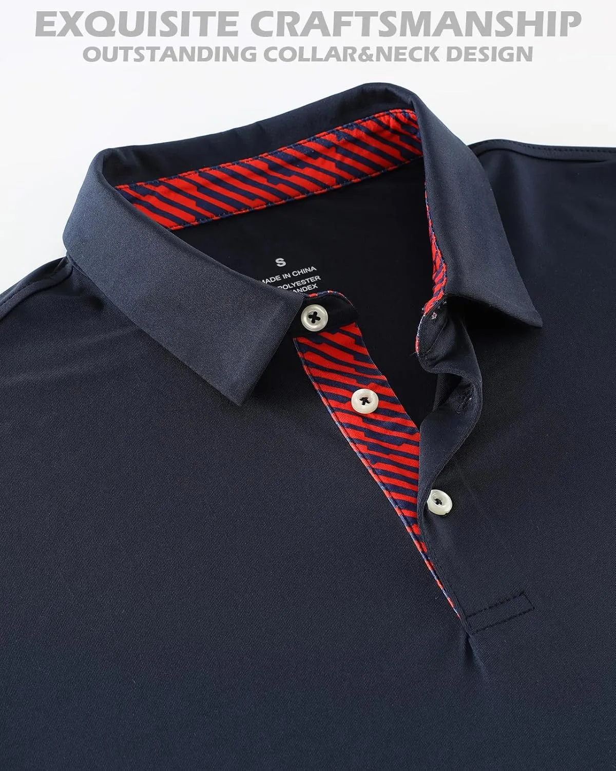 Men's Golf Polo Shirts Dry Fit Comfort Stretch Casual Shirt Short Sleeve Perfomance Moisture Wicking Funny Print
