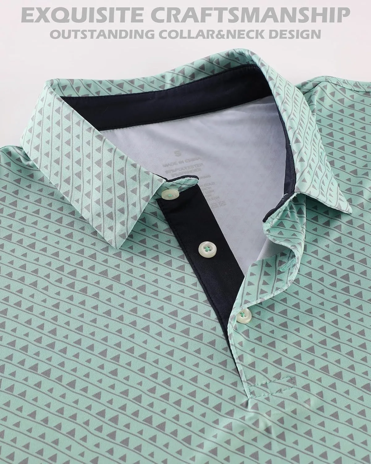 Men's Golf Polo Shirts Dry Fit Comfort Stretch Casual Shirt Short Sleeve Perfomance Moisture Wicking Funny Print