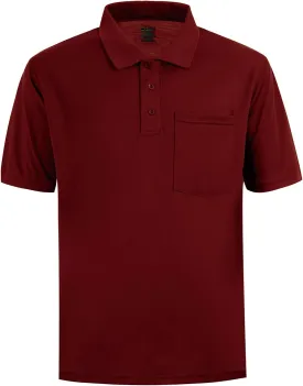 Men's Short Sleeve Polo Shirt Moisture Wicking Performance Dry Fit Golf Polo with Pocket