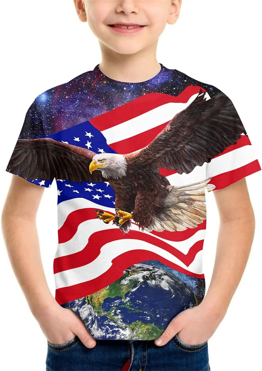 Neemanndy Teens Boys Girls Shirts 3D Print Colorful Design Graphic Tee Shirt with Short Sleeve for Kids 6-16 Years