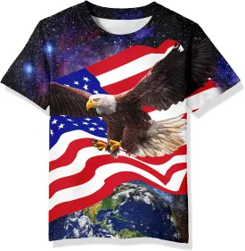 Neemanndy Teens Boys Girls Shirts 3D Print Colorful Design Graphic Tee Shirt with Short Sleeve for Kids 6-16 Years