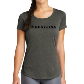 New Era Ladies Series Performance Scoop Tee- Wrestling Head