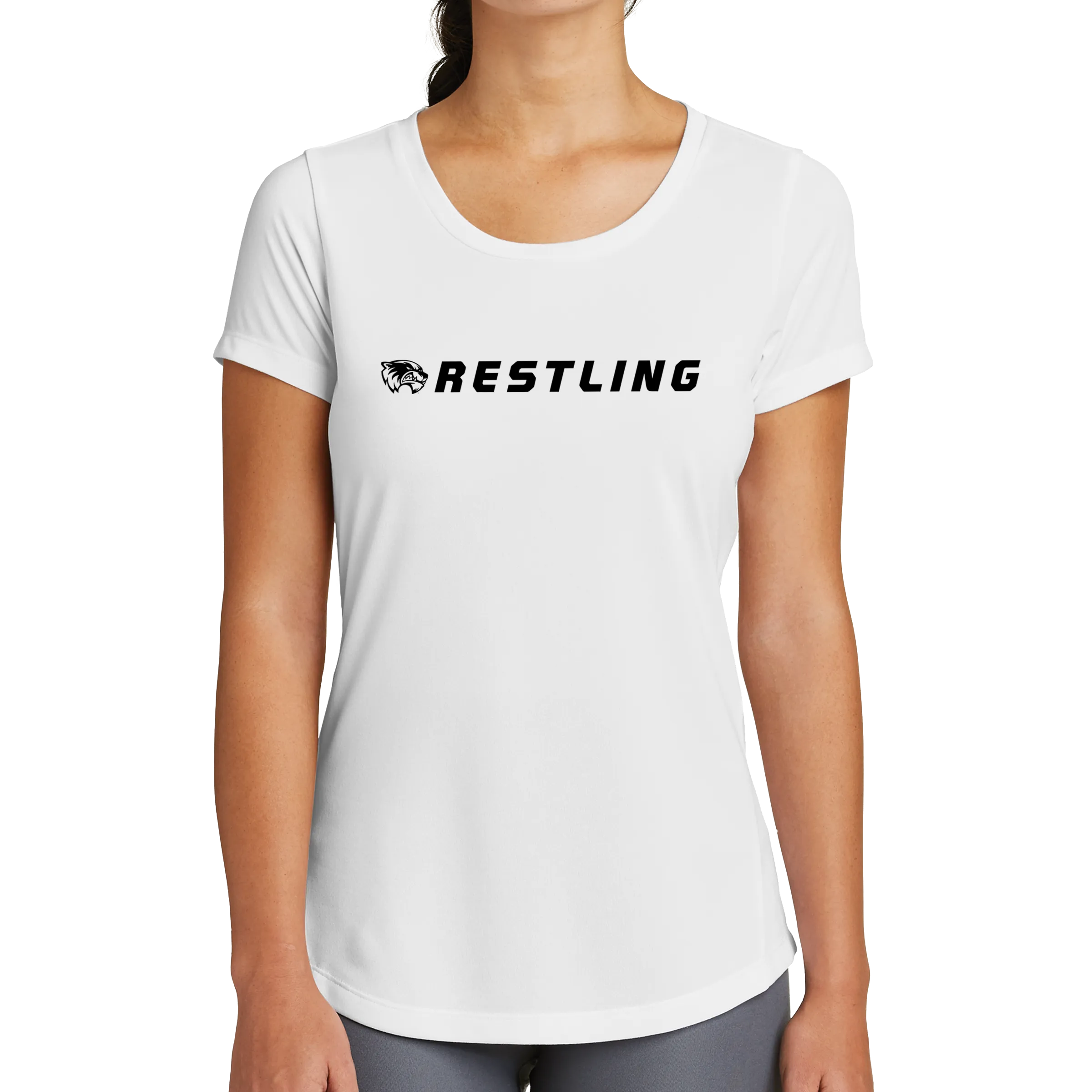 New Era Ladies Series Performance Scoop Tee- Wrestling Head