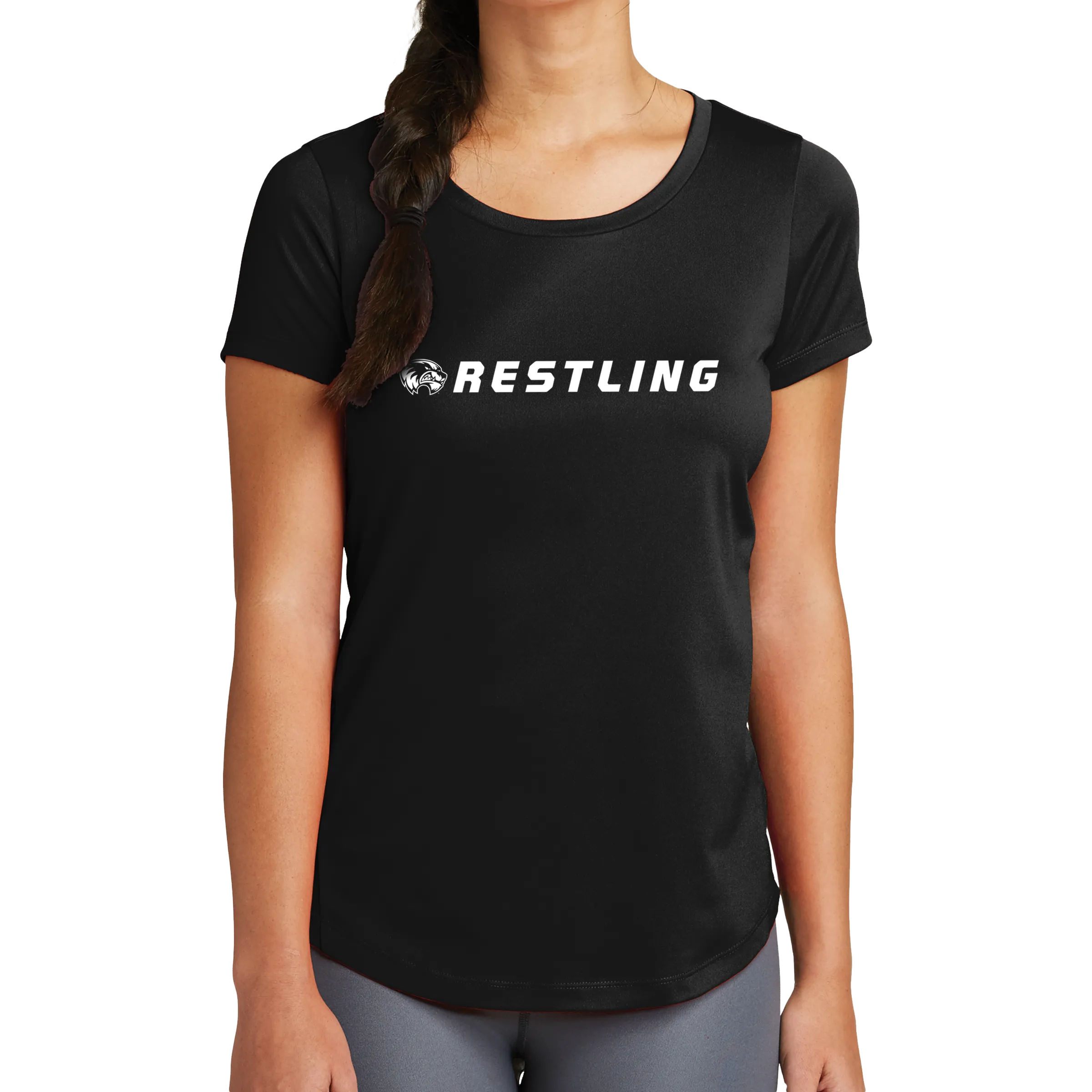 New Era Ladies Series Performance Scoop Tee- Wrestling Head