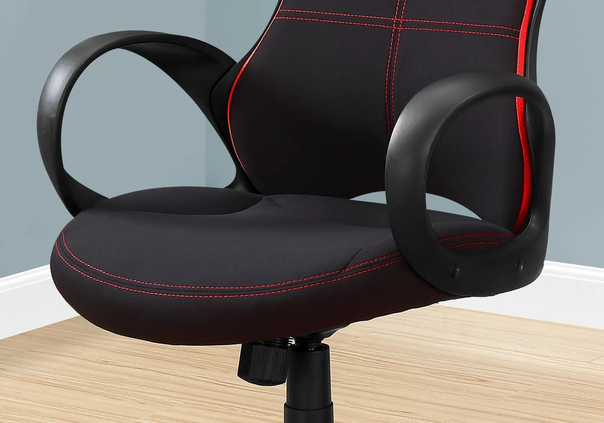 Office Chair - Black / Red Fabric / Multi Position