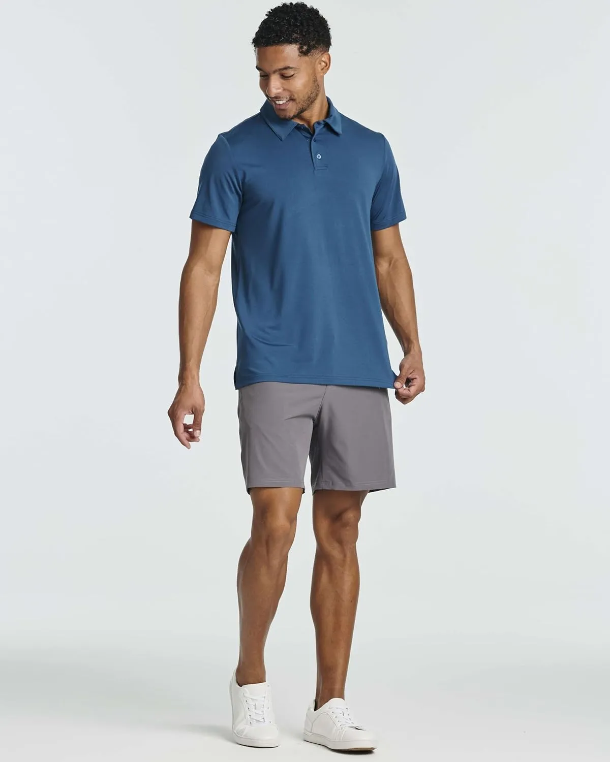 Real Essentials 3 Pack: Men's Dry-Fit Short Sleeve Polo Shirt - Performance Golf Moisture Wicking (Available in Big & Tall)