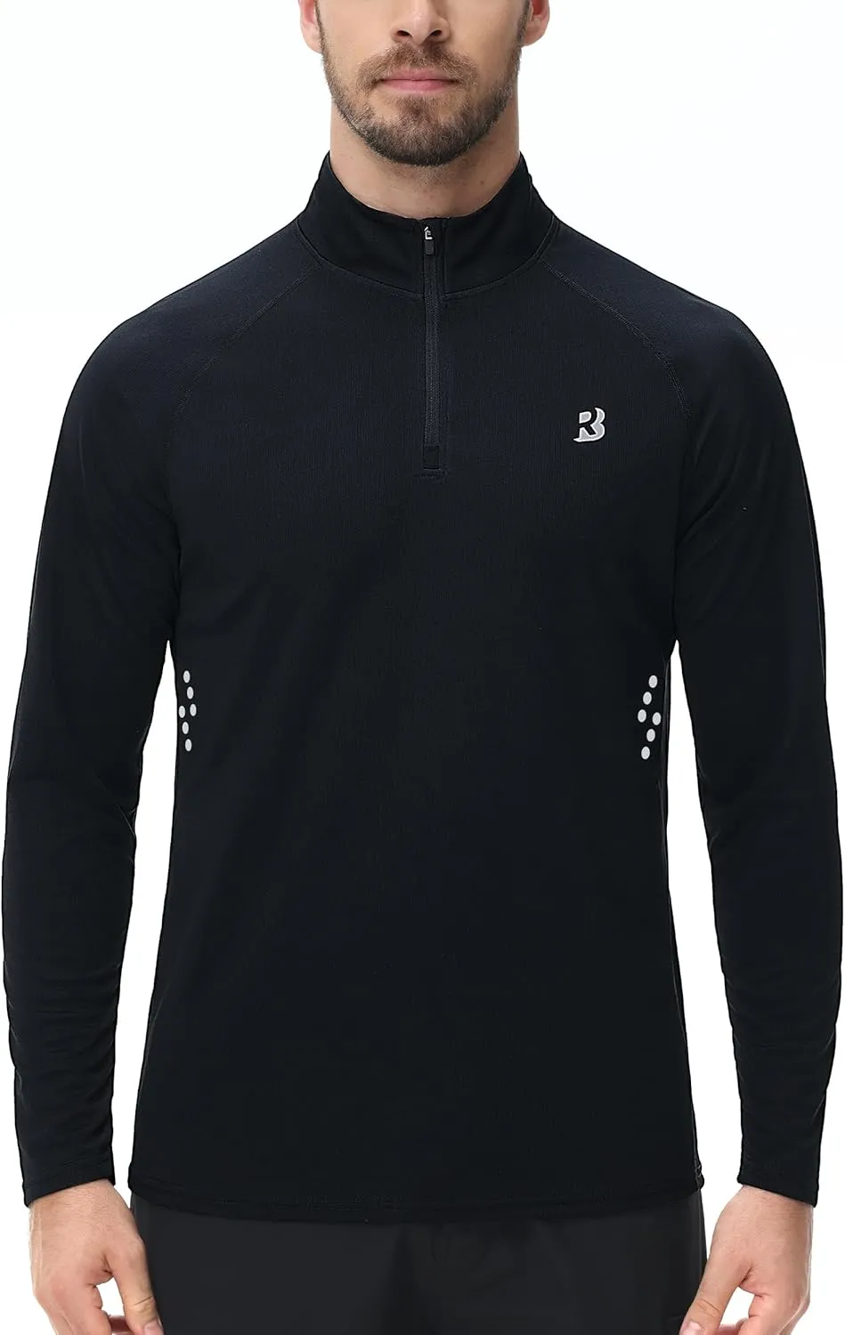 Roadbox UPF 50  Running Shirts for Men - Long Sleeve Quick Dry 1/4 Zip Pullover for Fishing Outdoor Hiking Athletic Workout