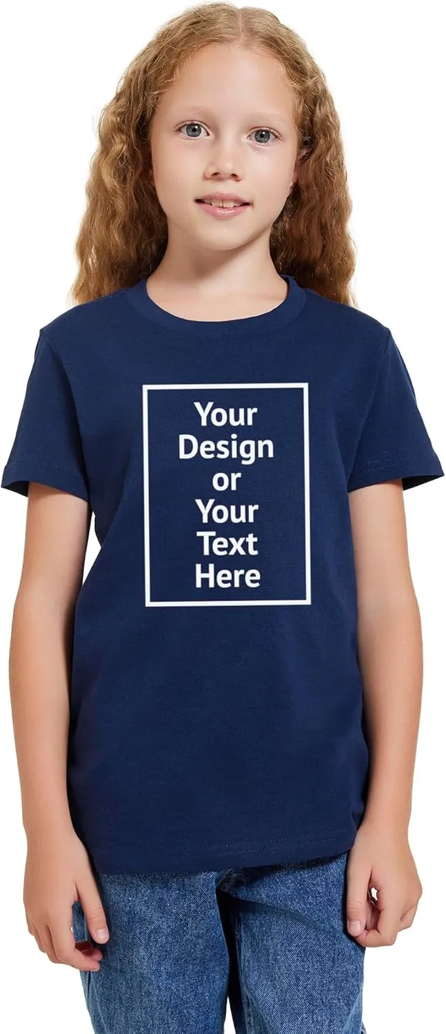 SupaSoft Apparel Kids Personalized Shirt for Boys Girls Youth Custom Tshits 6 to 18 Age Add Your Text Photo Tee